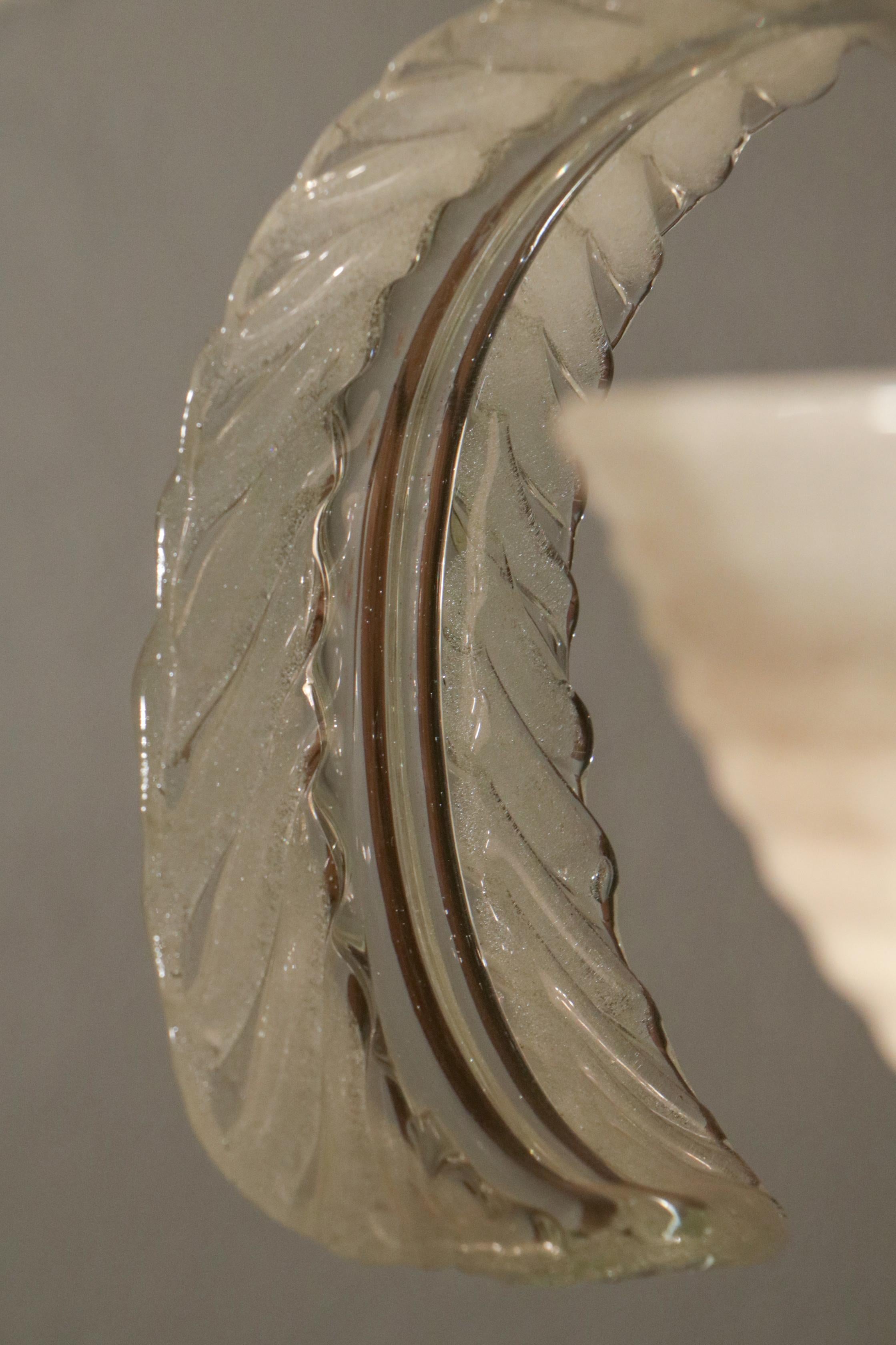 Lampadario Art Deco italiano di Barovier&Toso in vetro di Murano Pulegoso, anni '40 in vendita 8