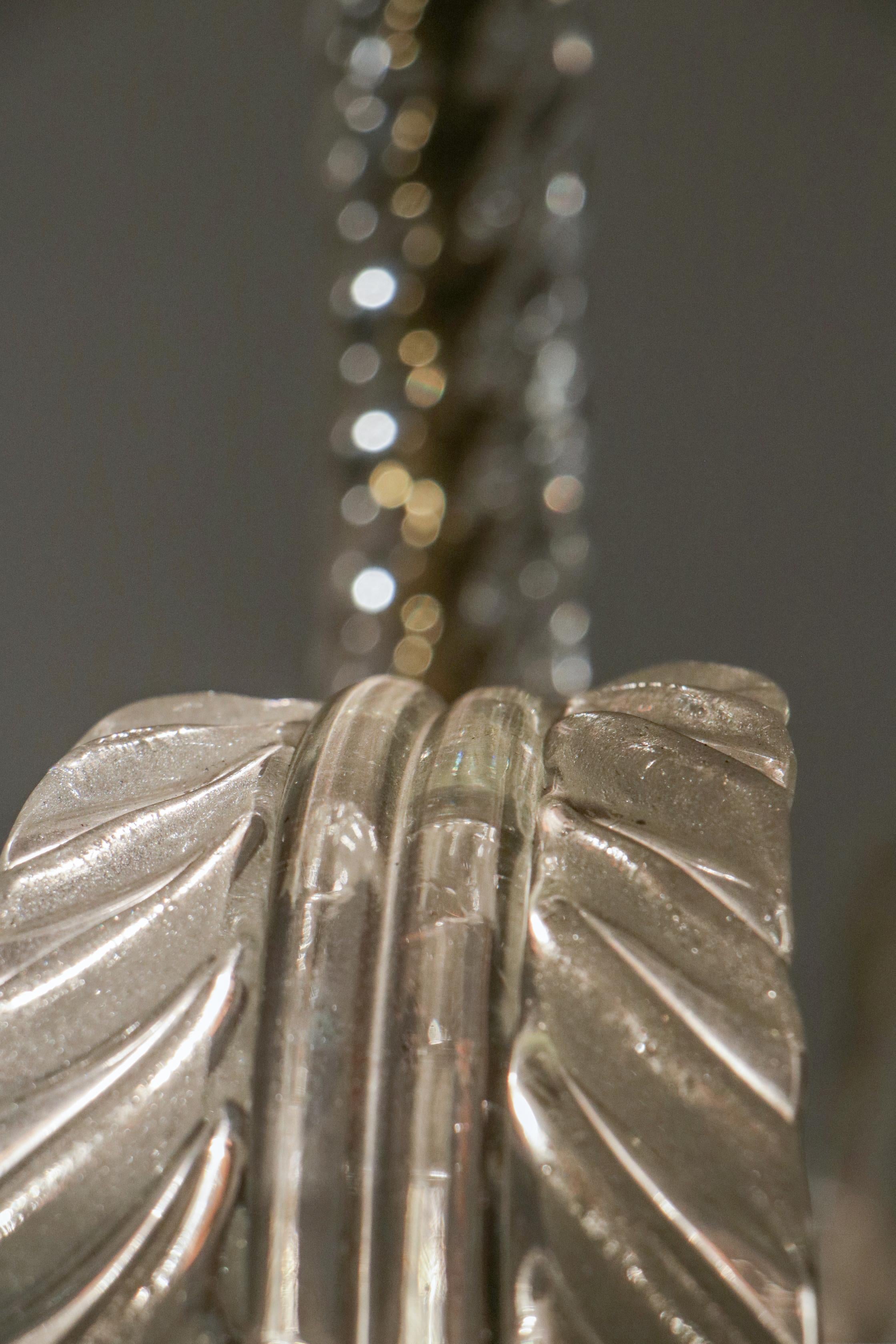 Lampadario Art Deco italiano di Barovier&Toso in vetro di Murano Pulegoso, anni '40 in vendita 9