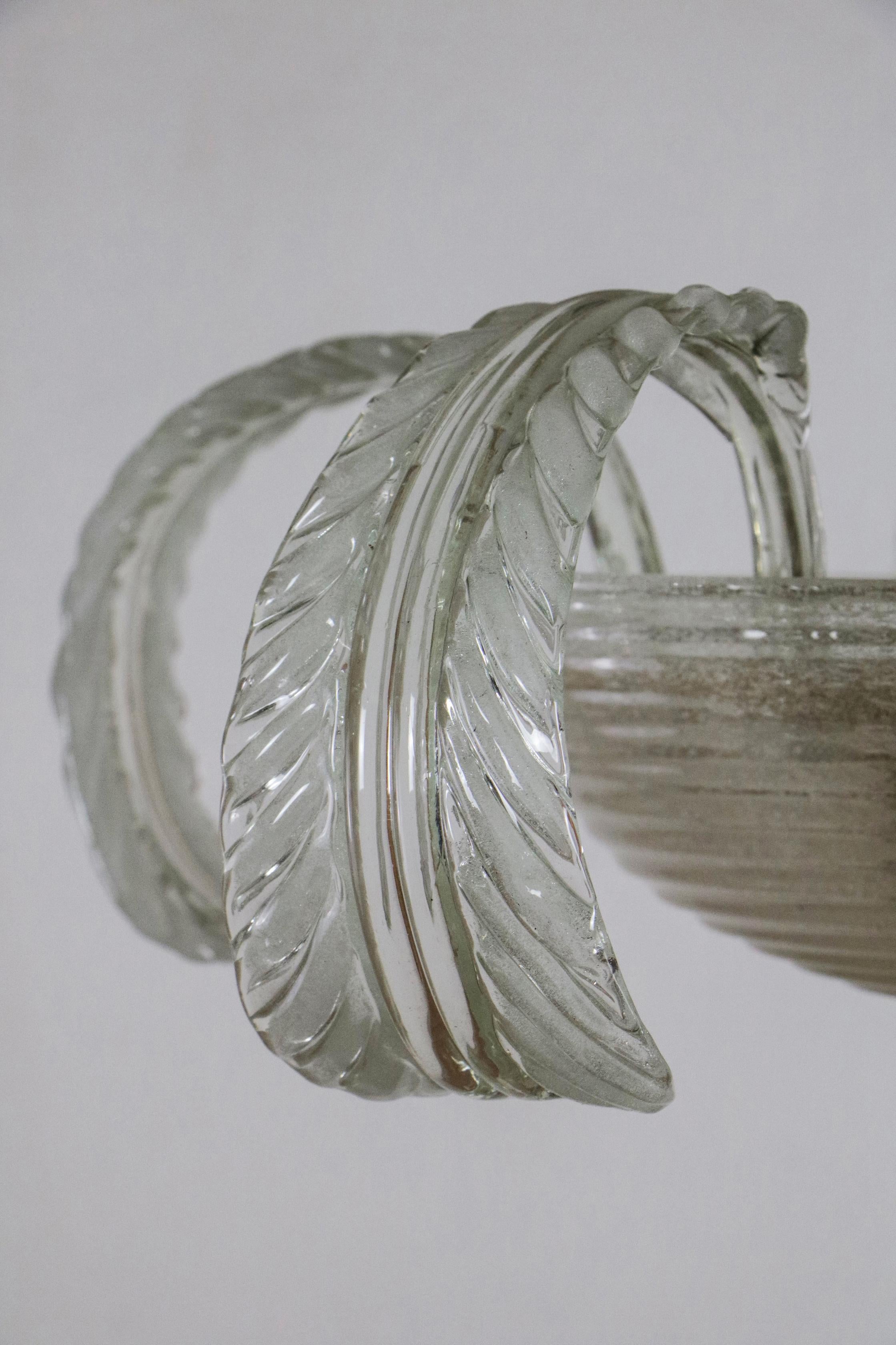 Vetro di Murano Lampadario Art Deco italiano di Barovier&Toso in vetro di Murano Pulegoso, anni '40 in vendita