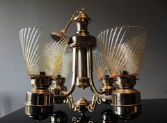 Italian Art Deco Chandelier in Murano Glass, 1940s