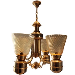Italian Art Deco Chandelier in Murano Glass, 1940s