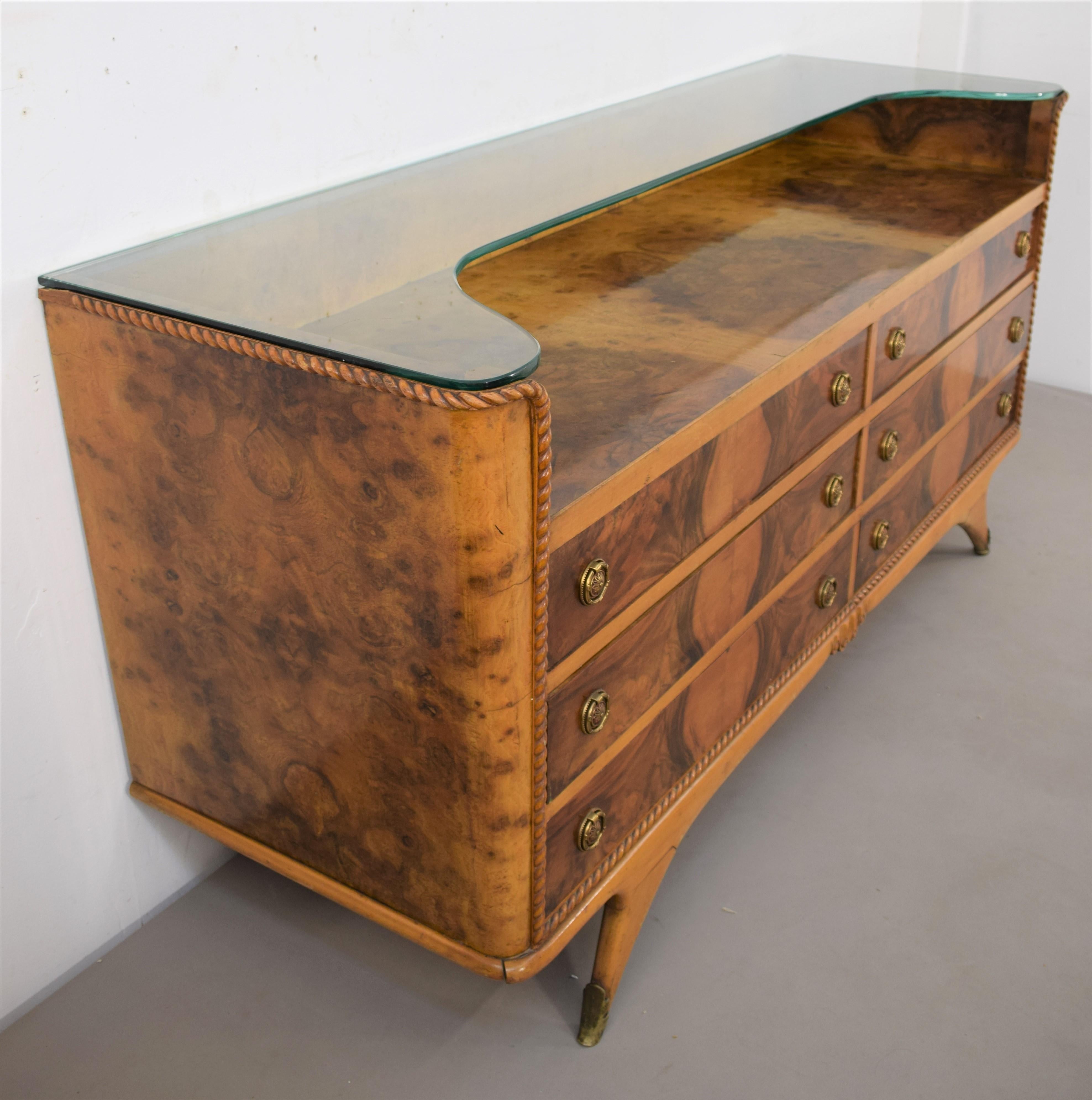 Italian Art Dèco Chest of Drawers, 1940s In Good Condition In Palermo, PA