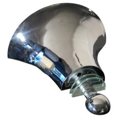 Italian Art Deco Chromed Steel Pair of Wall Sconces from 1940s Italian Art Deco Chromed Steel Pair of Wall Sconces from 1940s