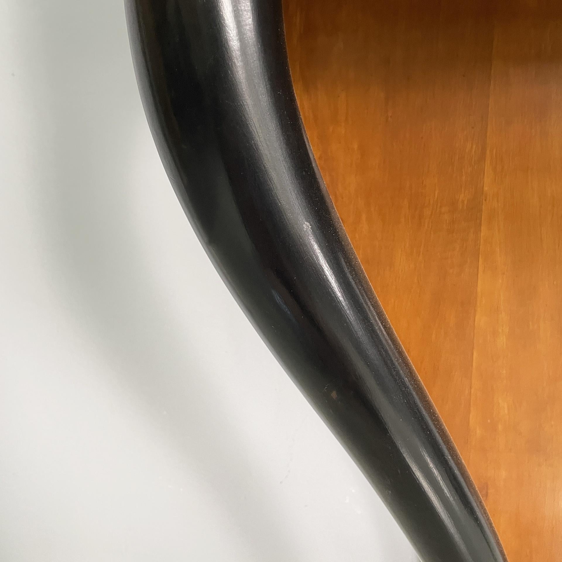 Italian Art Deco console in grissinato black wood, 1930s For Sale 8