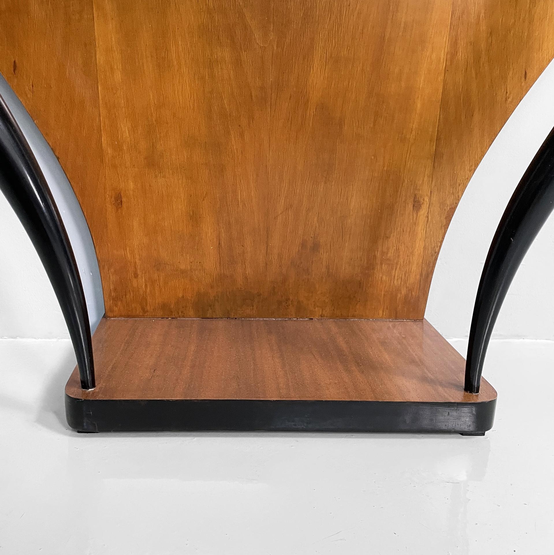 Italian Art Deco console in grissinato black wood, 1930s For Sale 11