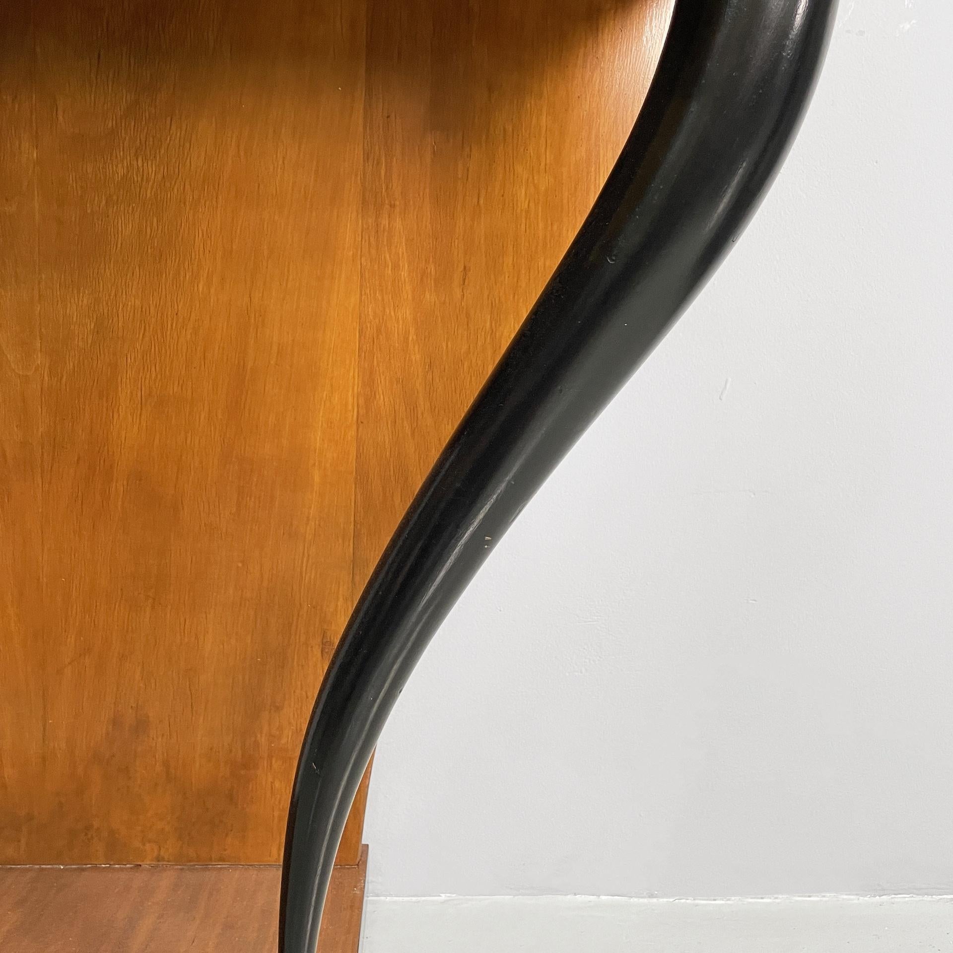 Italian Art Deco console in grissinato black wood, 1930s For Sale 12