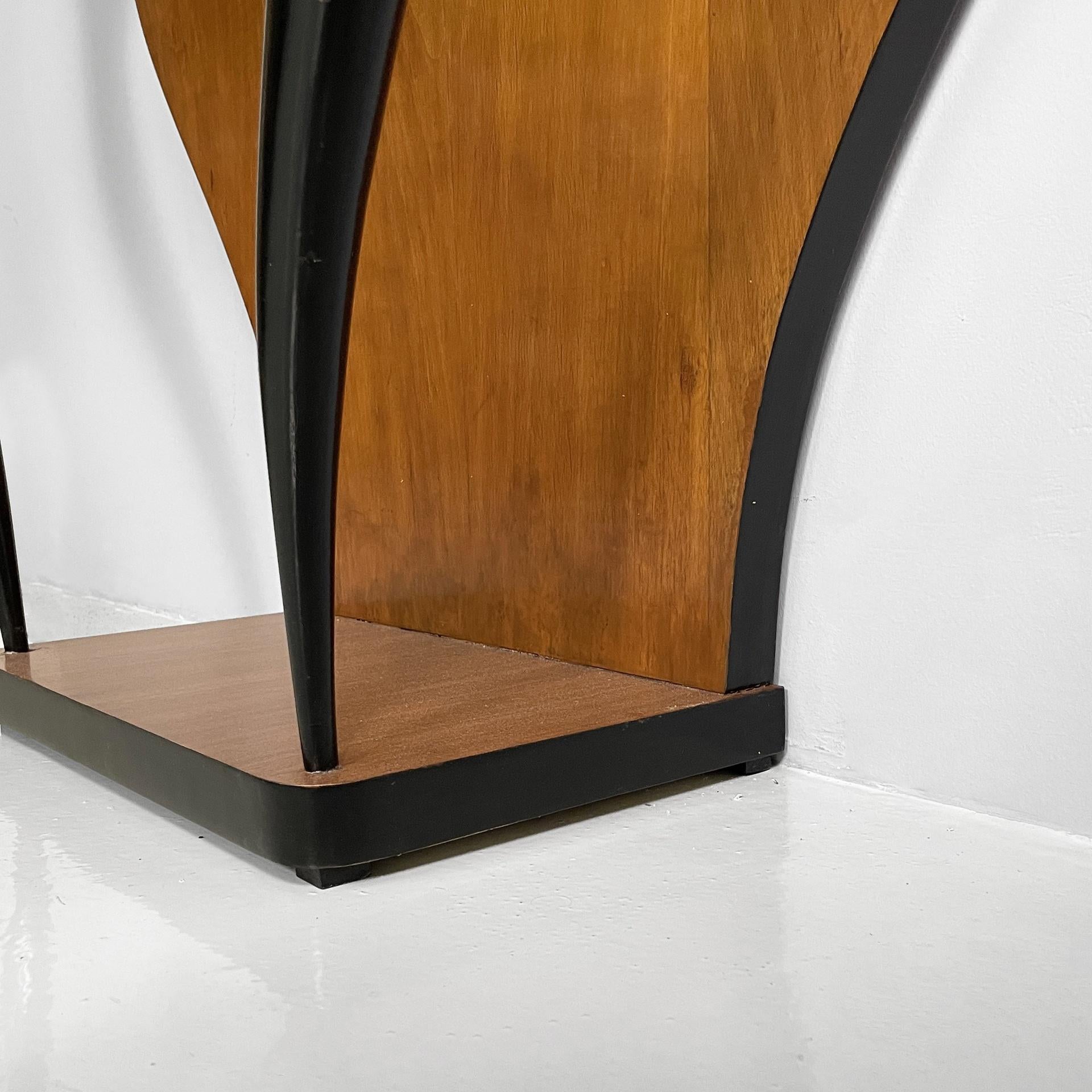 Italian Art Deco console in grissinato black wood, 1930s For Sale 13