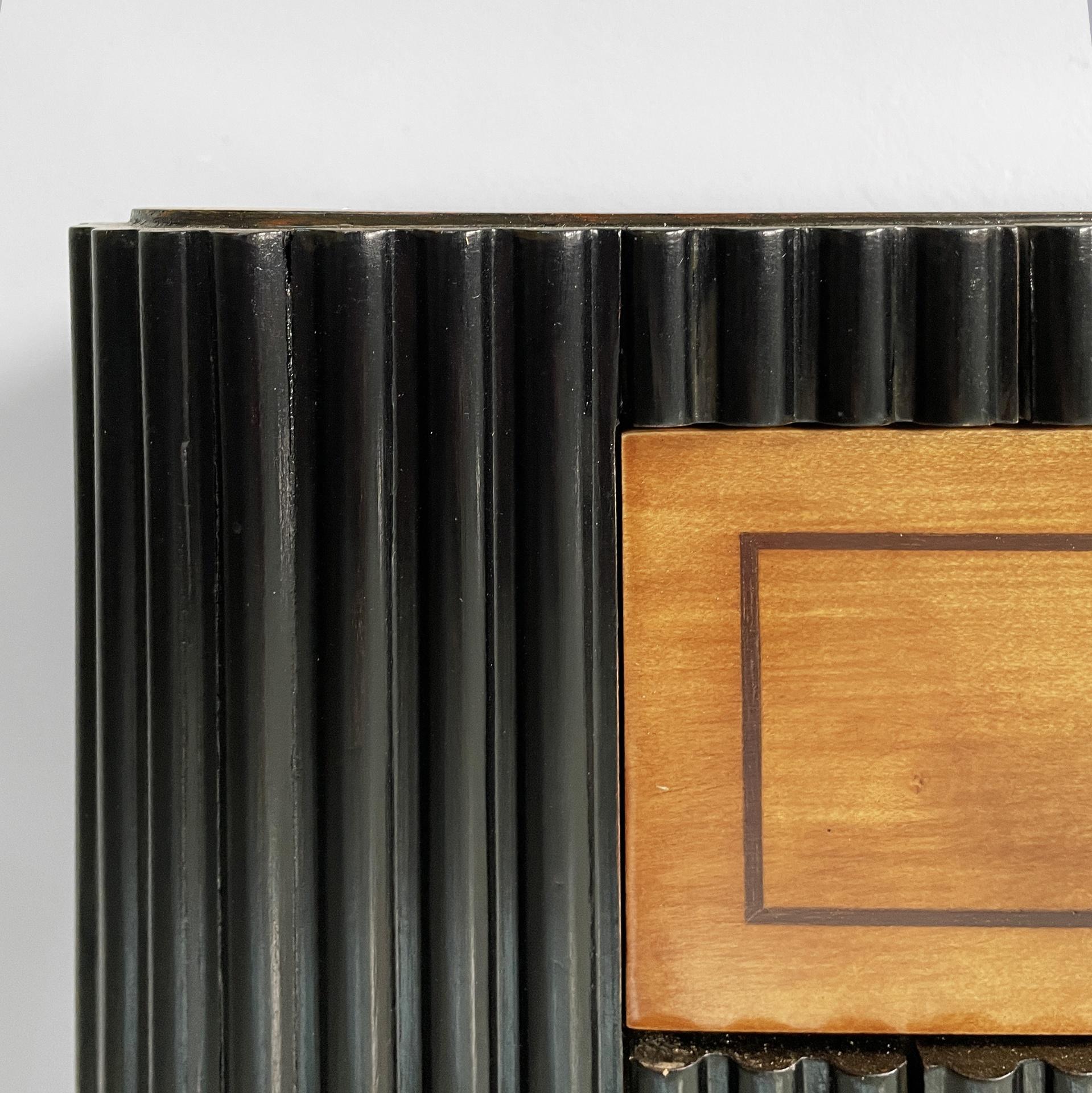 Italian Art Deco console in grissinato black wood, 1930s For Sale 4