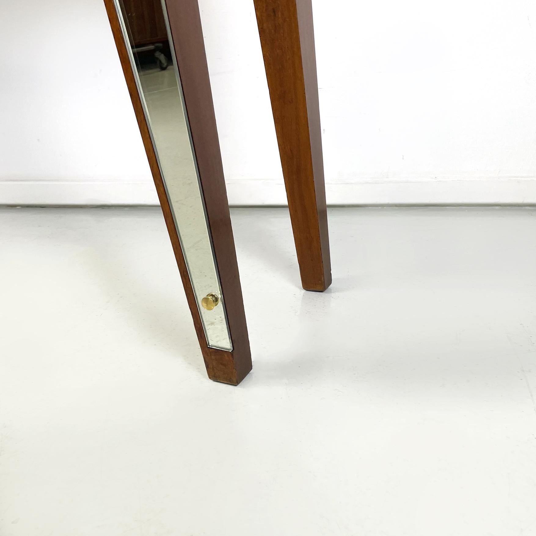 Italian Art Deco Console in mirror, wood and beige formica, 1940s 5