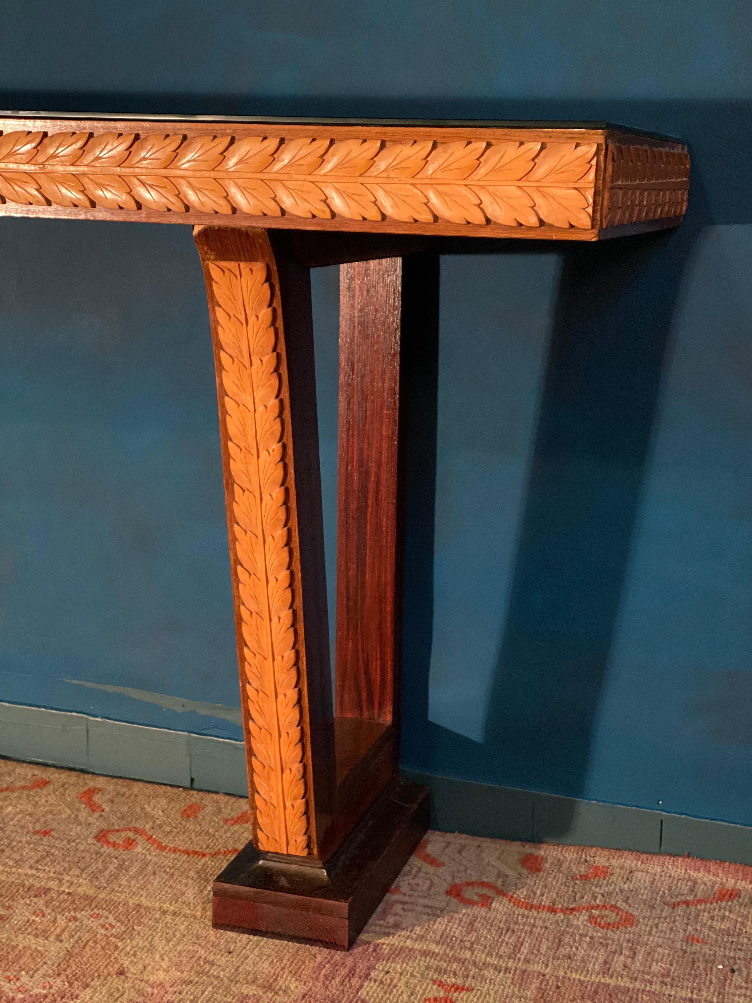 Italian Art Deco Console Tables Attributed to Osvaldo Borsani, 1940 In Good Condition For Sale In Rome, IT