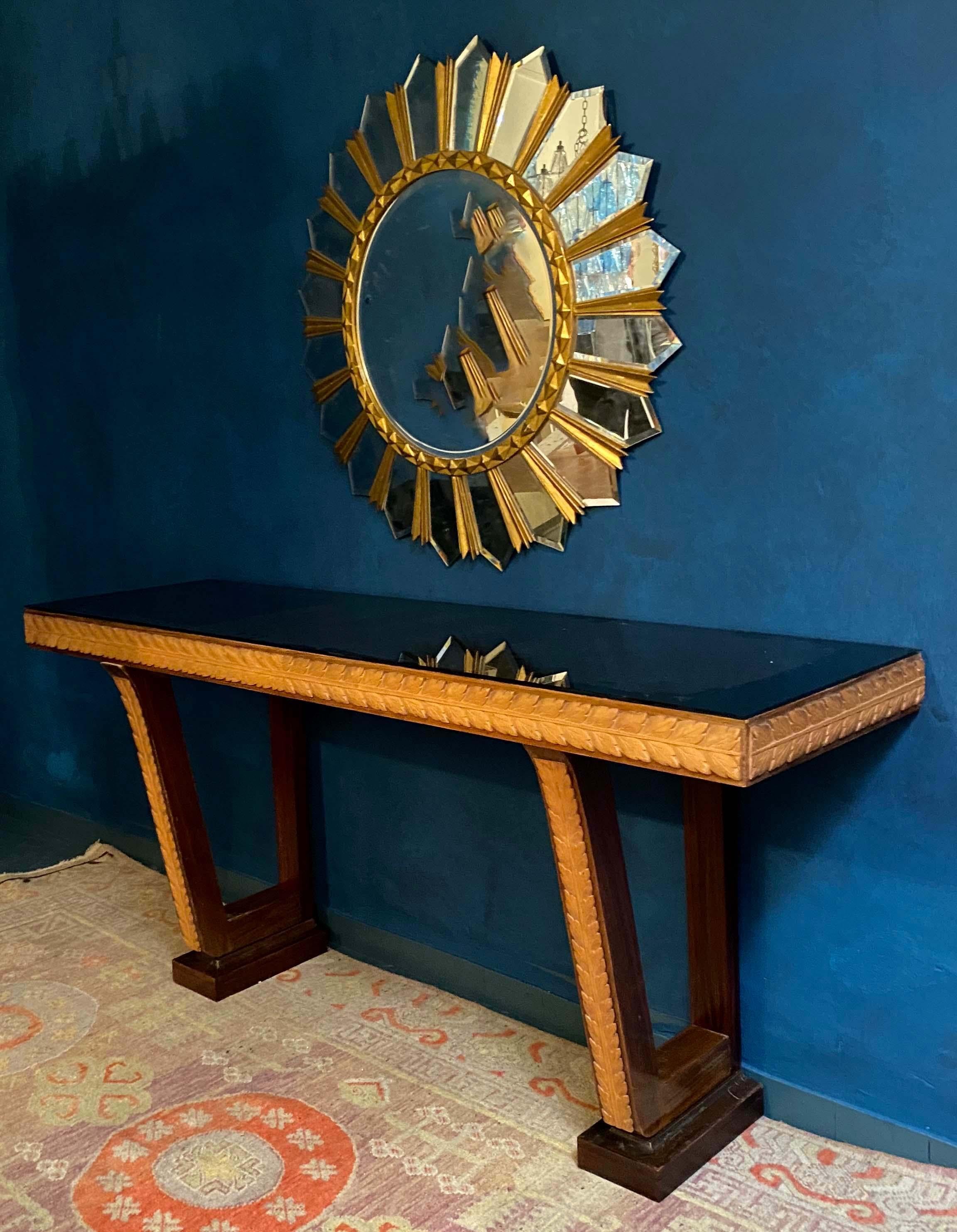 Wood Italian Art Deco Console Tables Attributed to Osvaldo Borsani, 1940 For Sale