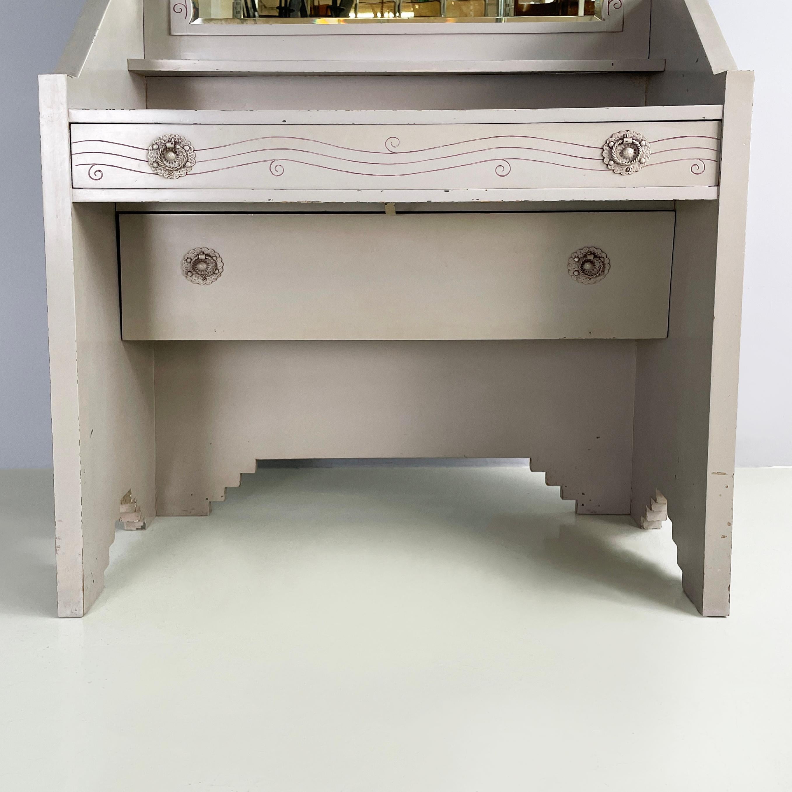 Italienische Konsole mit Spiegel von Gino Maggioni Atelier Borsani Varedo, 1920-1930er Jahre im Angebot 4