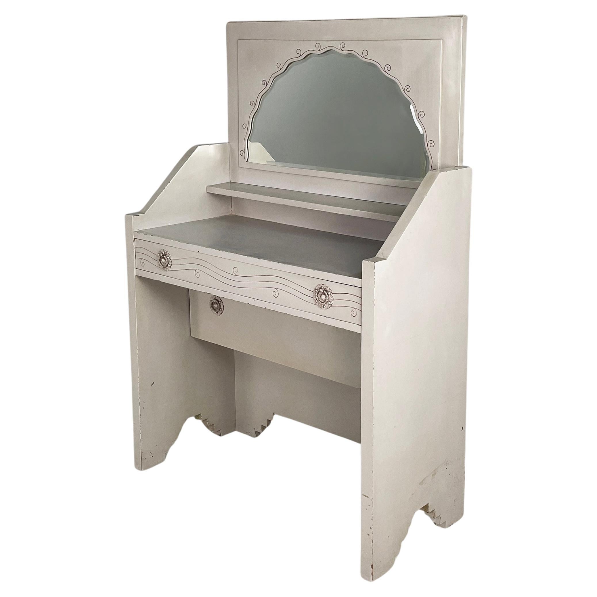 Italienische Konsole mit Spiegel von Gino Maggioni Atelier Borsani Varedo, 1920-1930er Jahre im Angebot