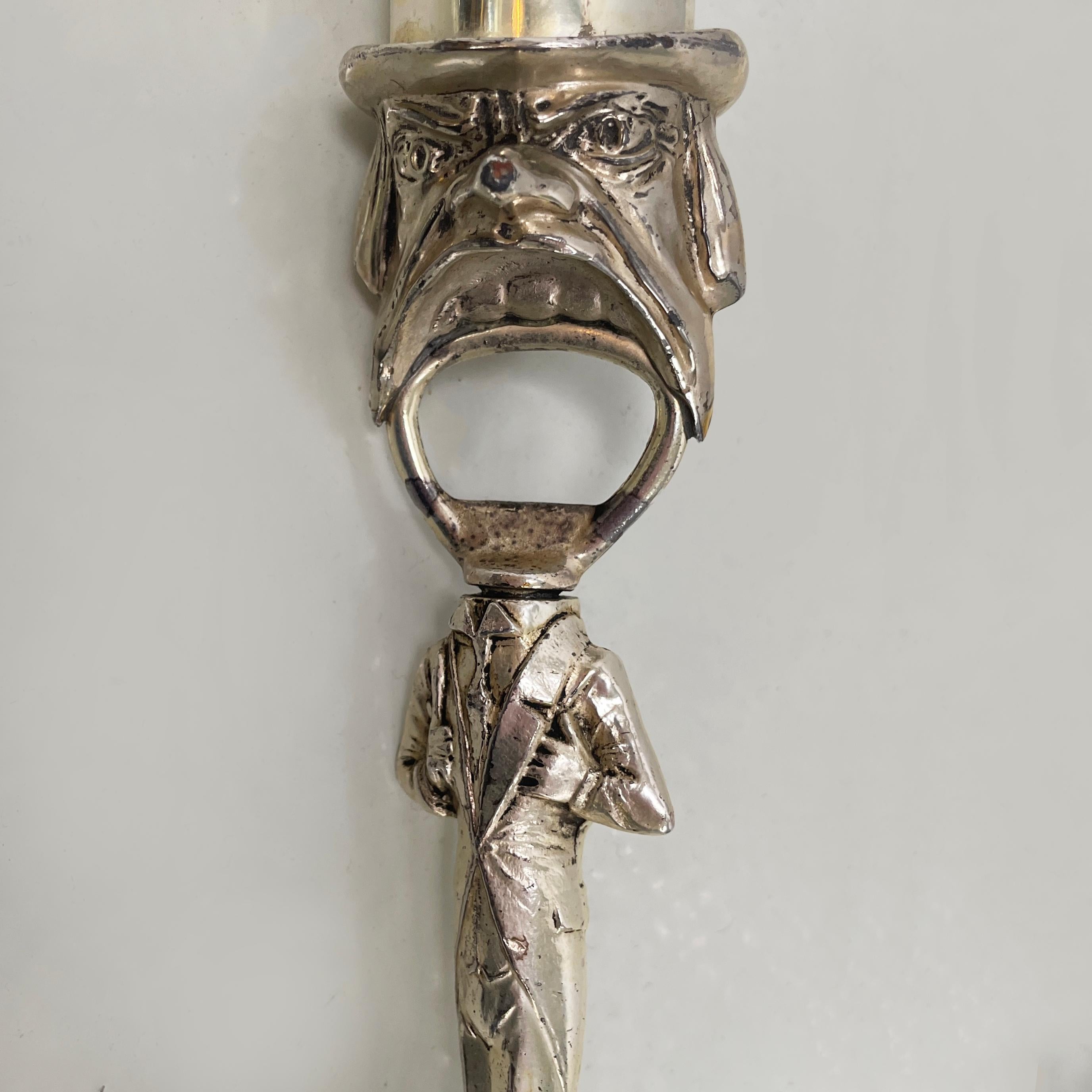 Metal Italian art deco Corkscrew with spoon and measuring cup, early 1900s