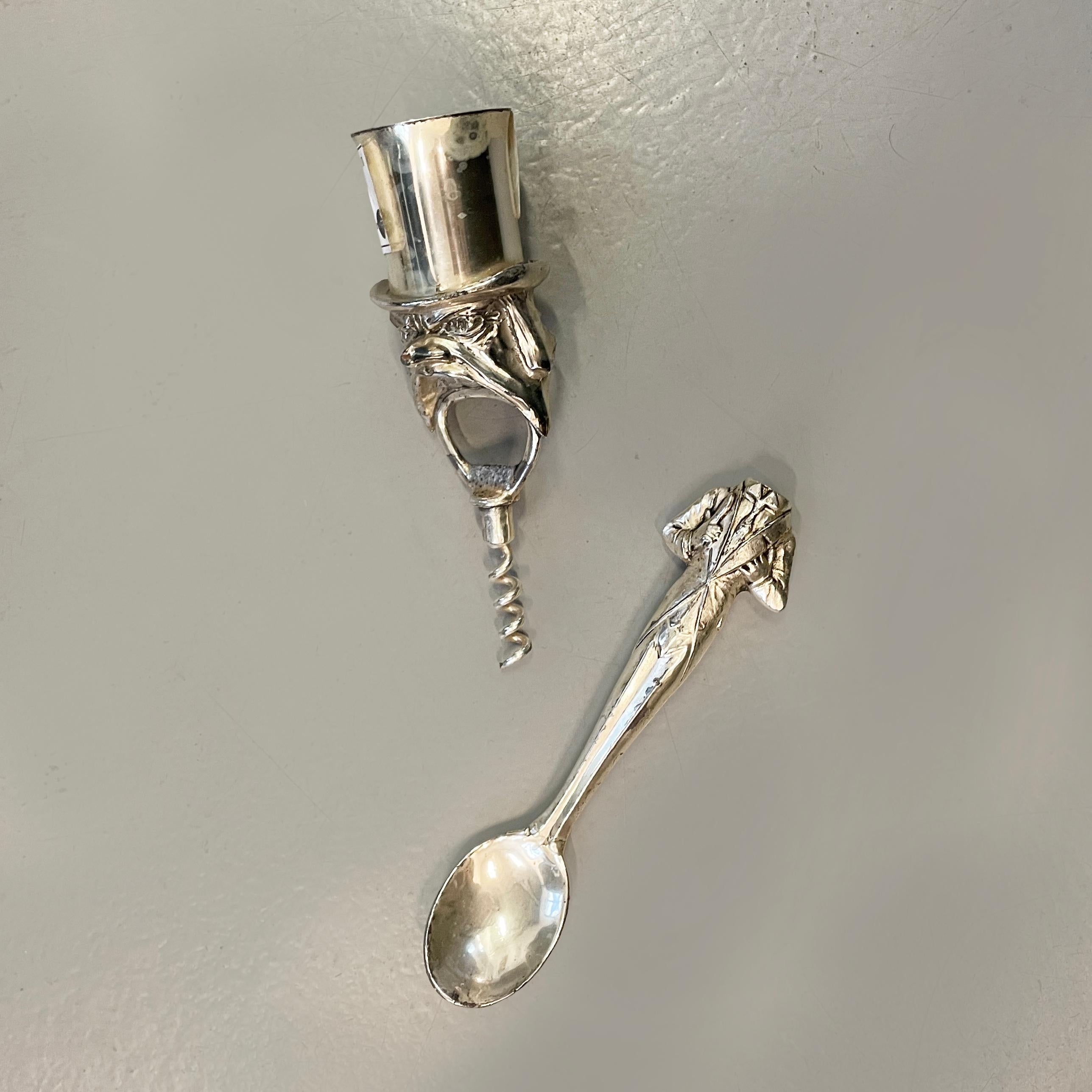 Italian art deco Corkscrew with spoon and measuring cup, early 1900s 3