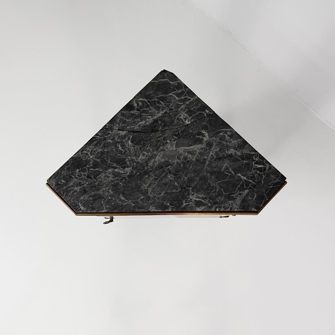 Italienische Art Deco Eckholzkonsolen mit schwarzer Marmorplatte, 1940er Jahre im Angebot 6