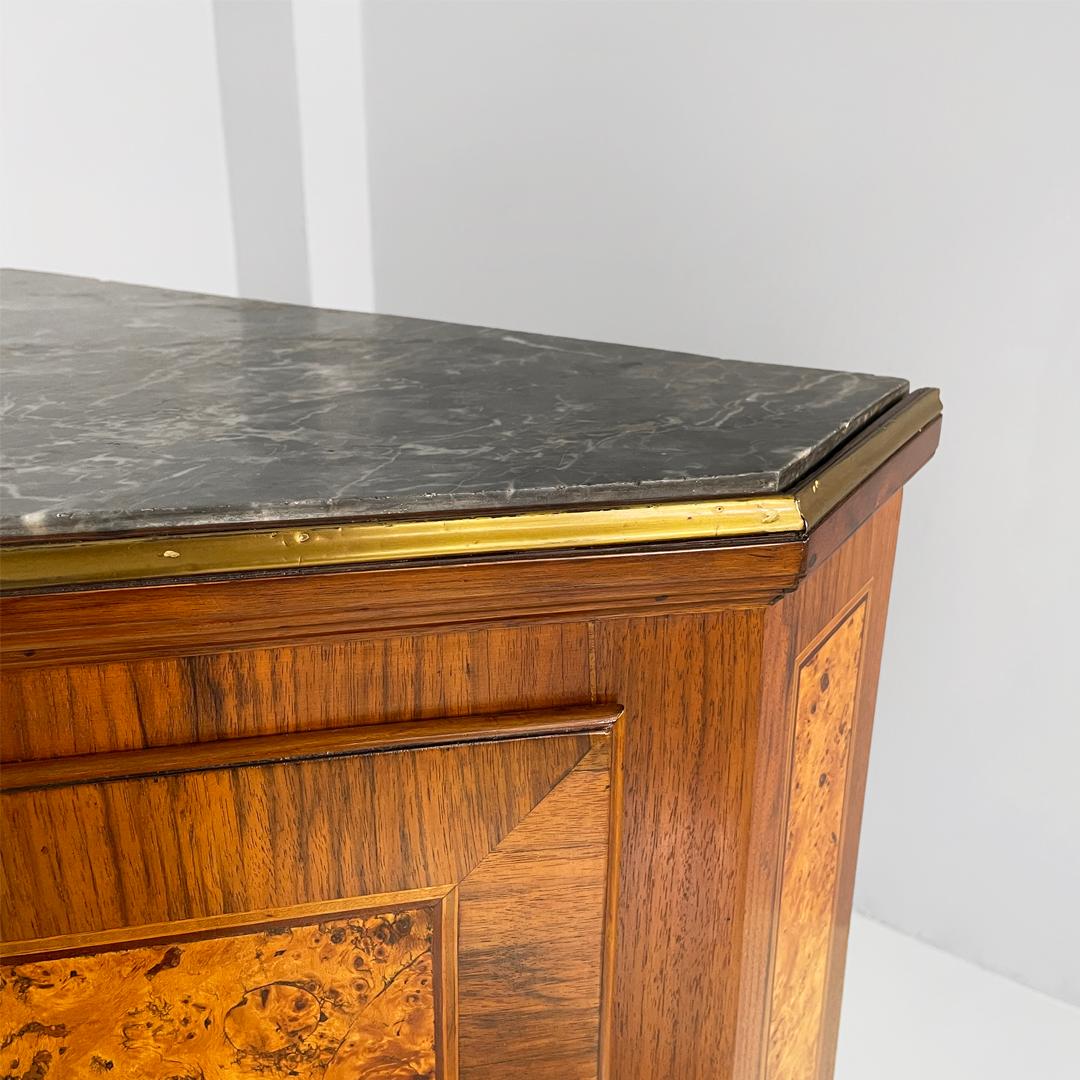 Italienische Art Deco Eckholzkonsolen mit schwarzer Marmorplatte, 1940er Jahre im Angebot 11