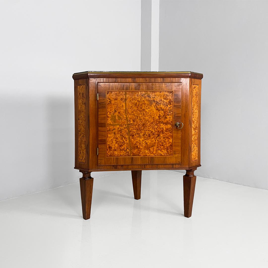 Italienische Art Deco Eckholzkonsolen mit schwarzer Marmorplatte, 1940er Jahre im Angebot 2