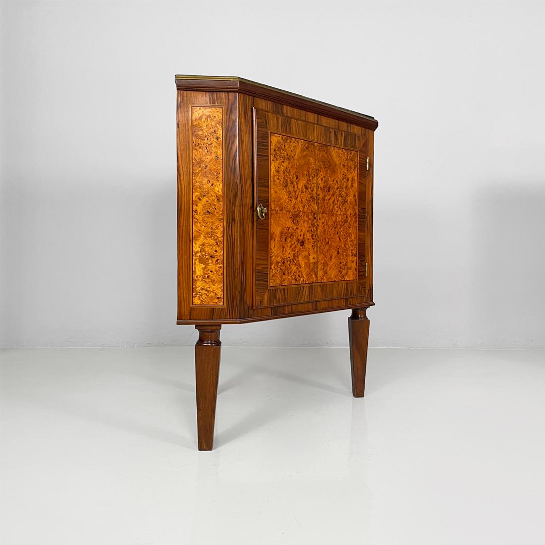 Italienische Art Deco Eckholzkonsolen mit schwarzer Marmorplatte, 1940er Jahre im Angebot 4