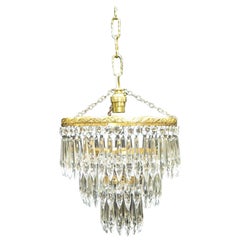 Antique Italian Art Deco Crystal Glass Chandelier