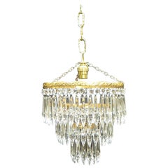 Italian Art Deco Crystal Glass Chandelier