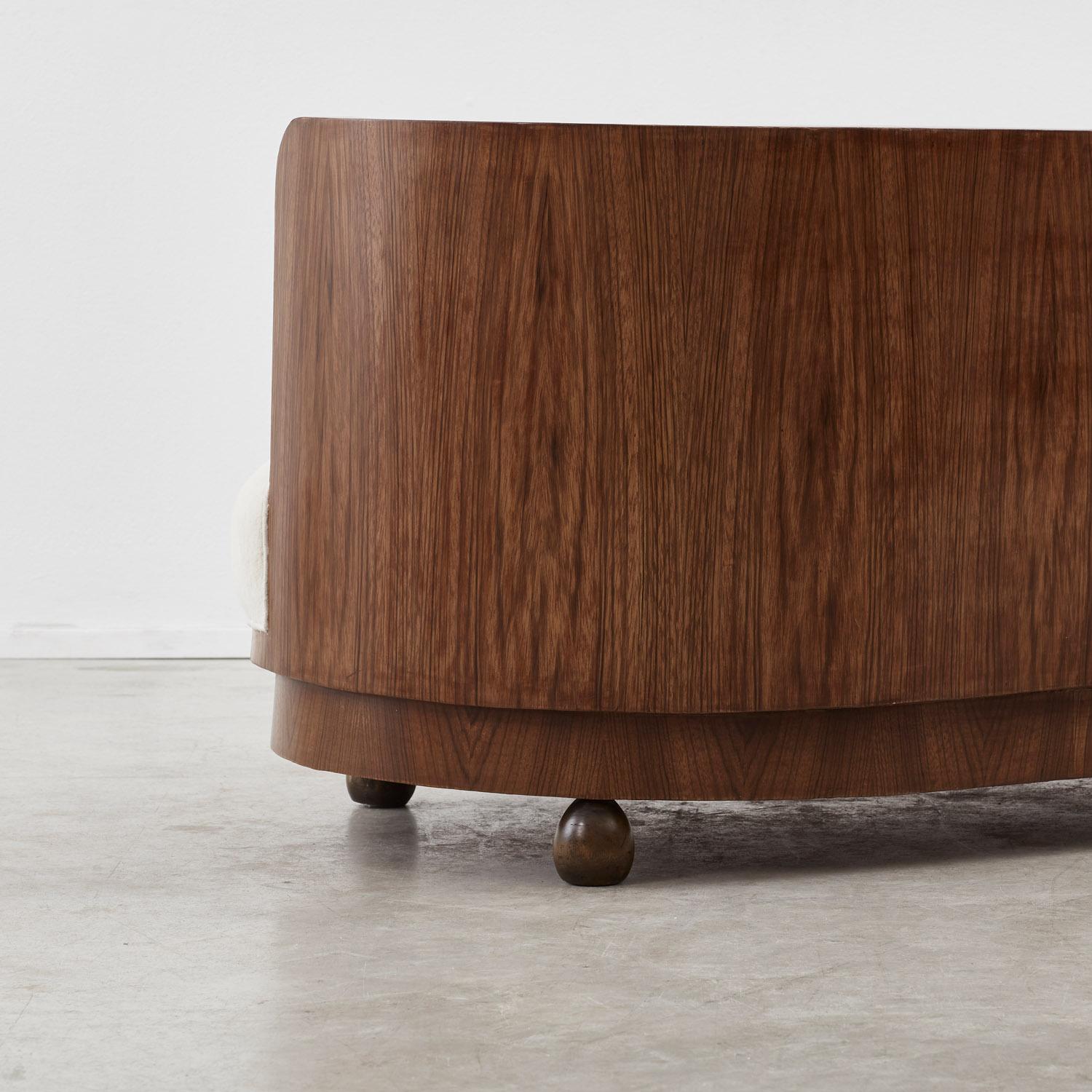 Italian Art Deco curved loveseat, 1920s For Sale 6