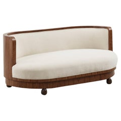 Italian Art Deco curved loveseat, 1920s