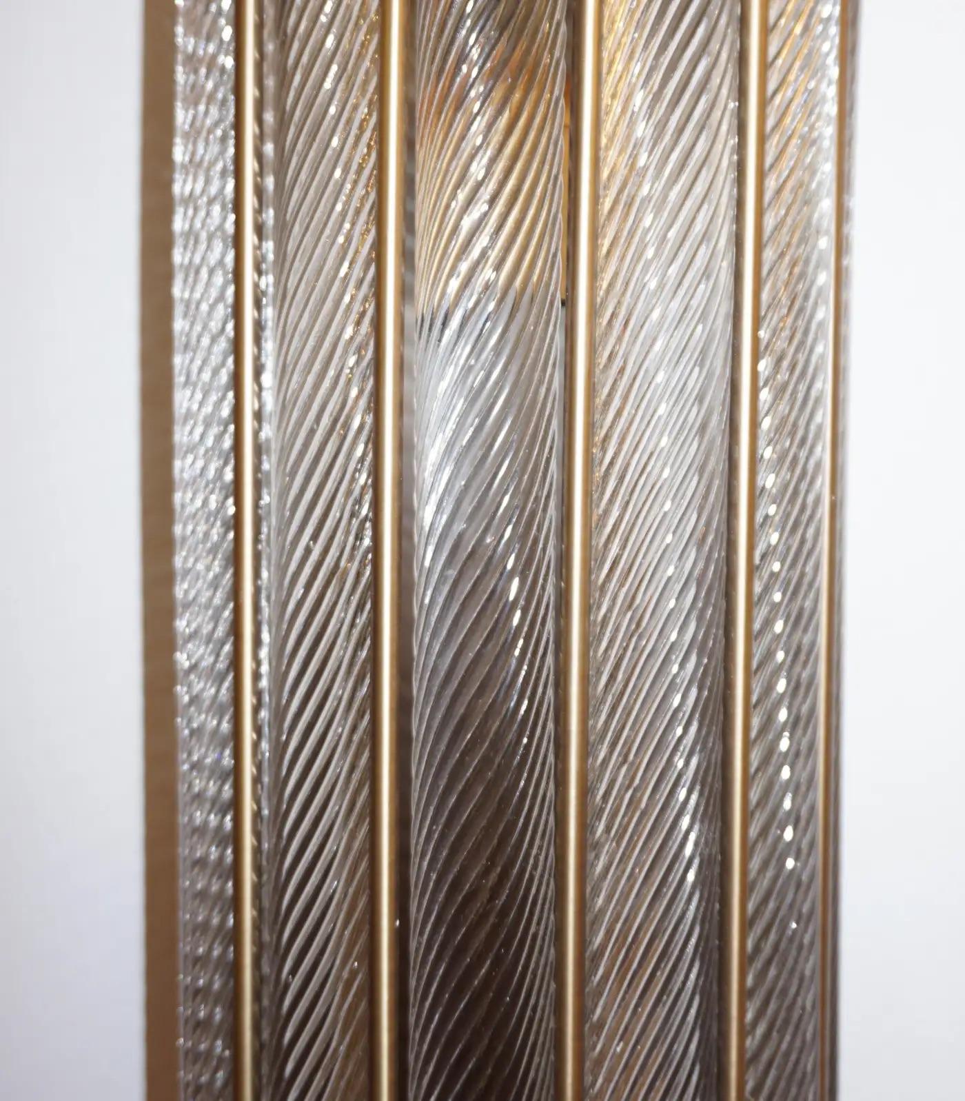 Lámpara italiana de diseño Art Decó de cristal de Murano y media luna en acabado bronce Siglo XXI y contemporáneo en venta
