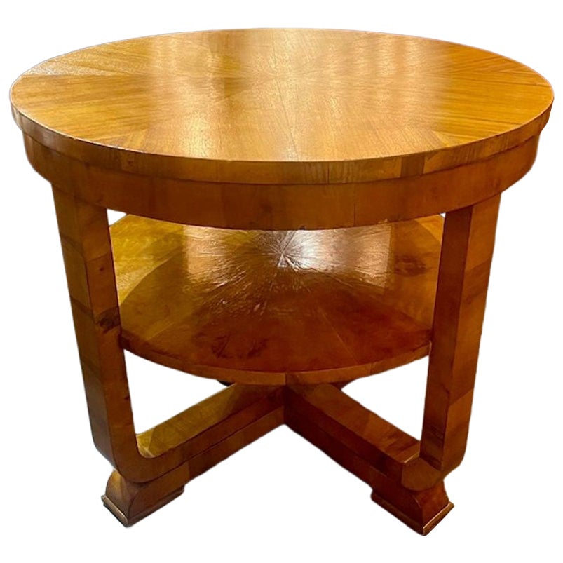 Italian Art Deco Design Walnut Side Table