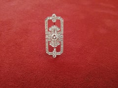 Italian Art Deco Diamond White Gold Brooch