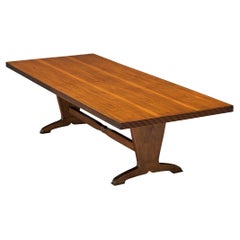 Table de salle à manger italienne Art Déco en noyer 300 cm/ 118.11 in.