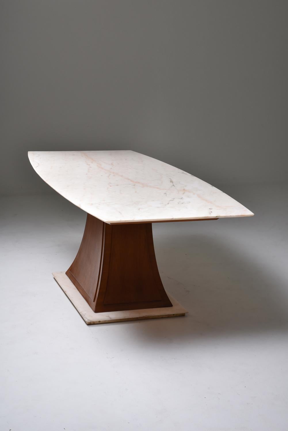 Italian Art Deco Dining Table with Marble Top Japan Inspired 7