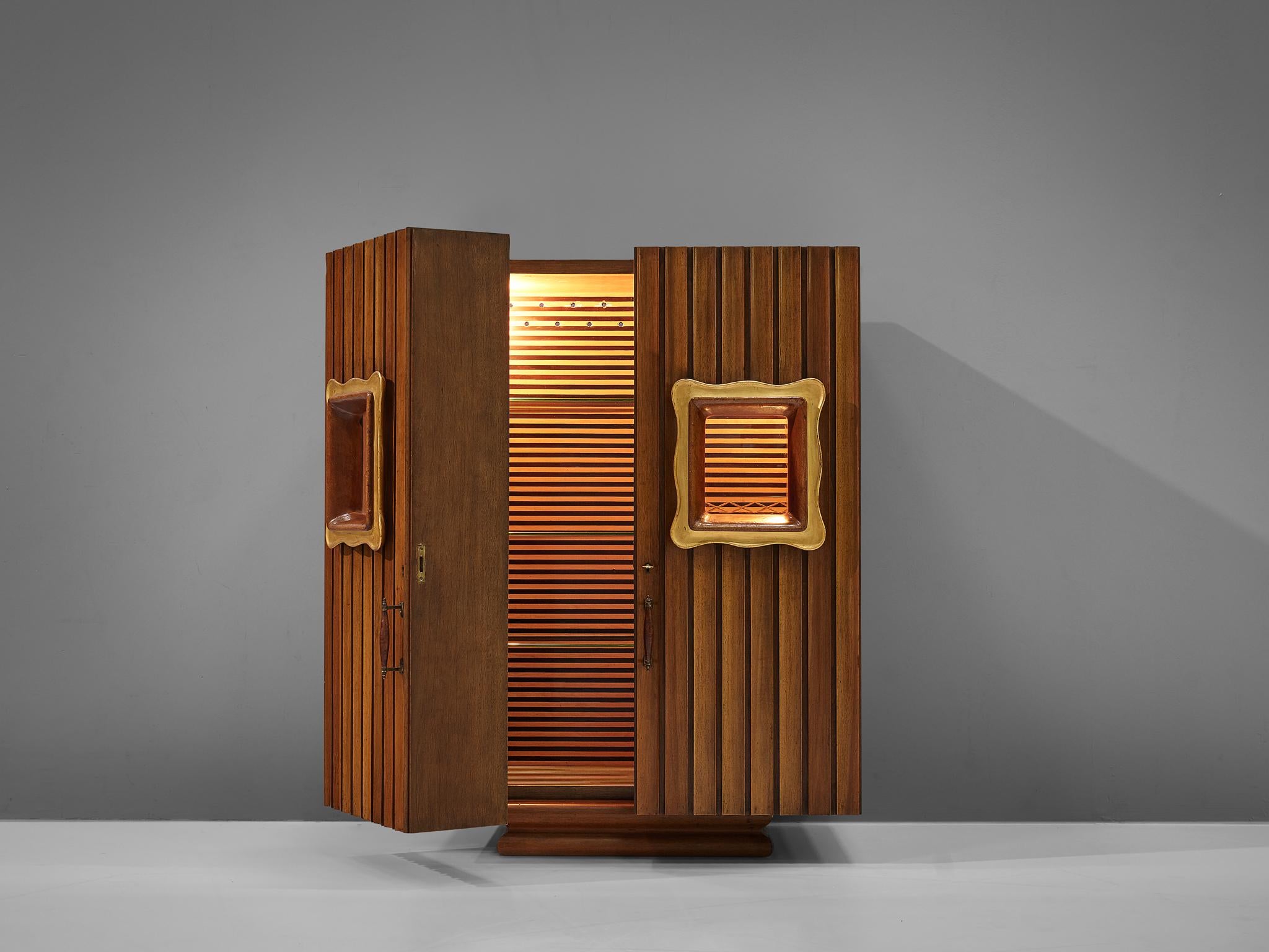 Italian Art Deco Dry Bar Cabinet in Walnut 5