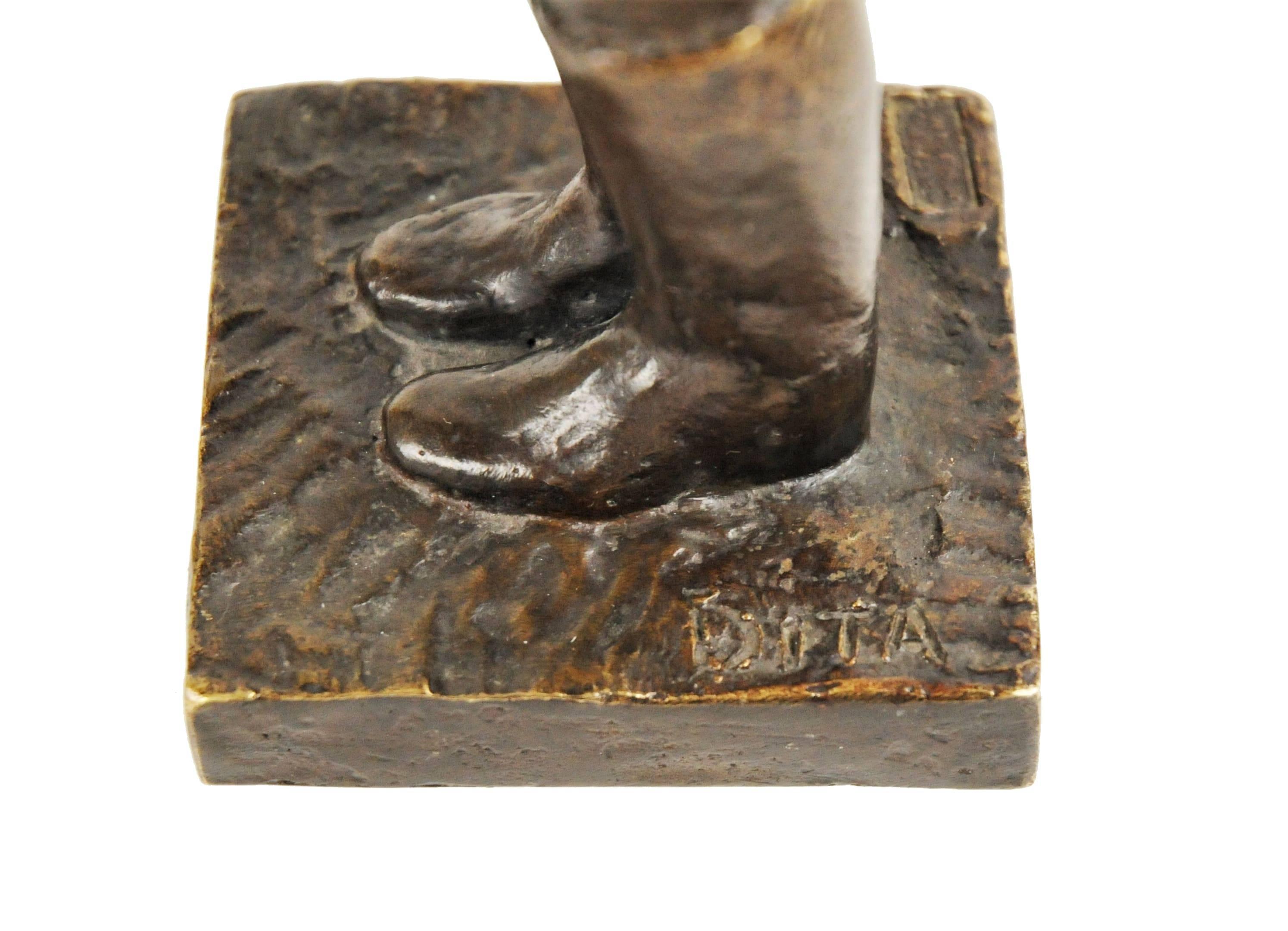 Art déco italien, palefrenier équestre, sculpture en bronze patiné, années 1920 Bon état - En vente à New York, NY