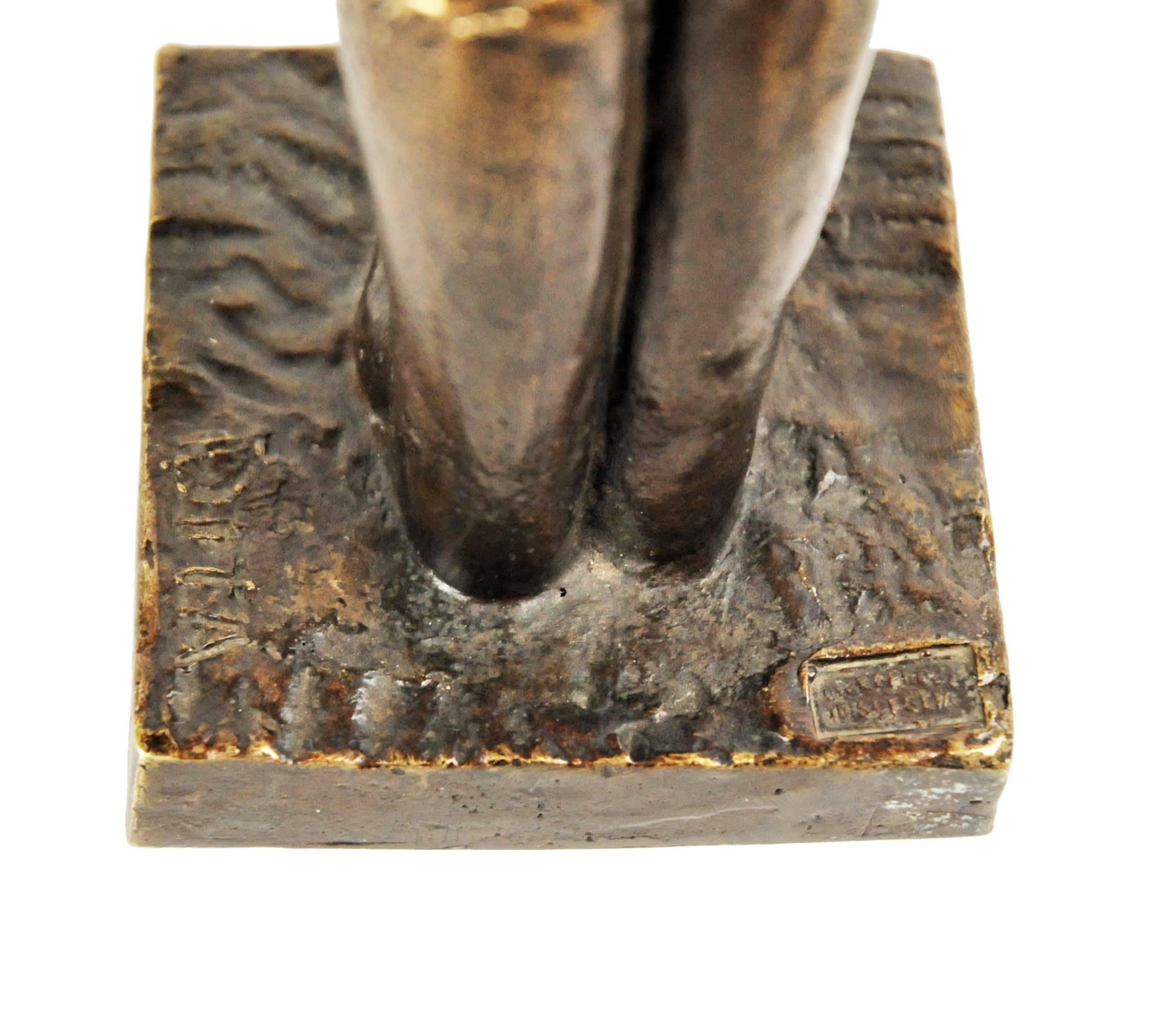 Début du 20ème siècle Art déco italien, palefrenier équestre, sculpture en bronze patiné, années 1920 en vente