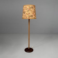 Italian Art Deco floor lamp in wood, fabric and rope, 1930s