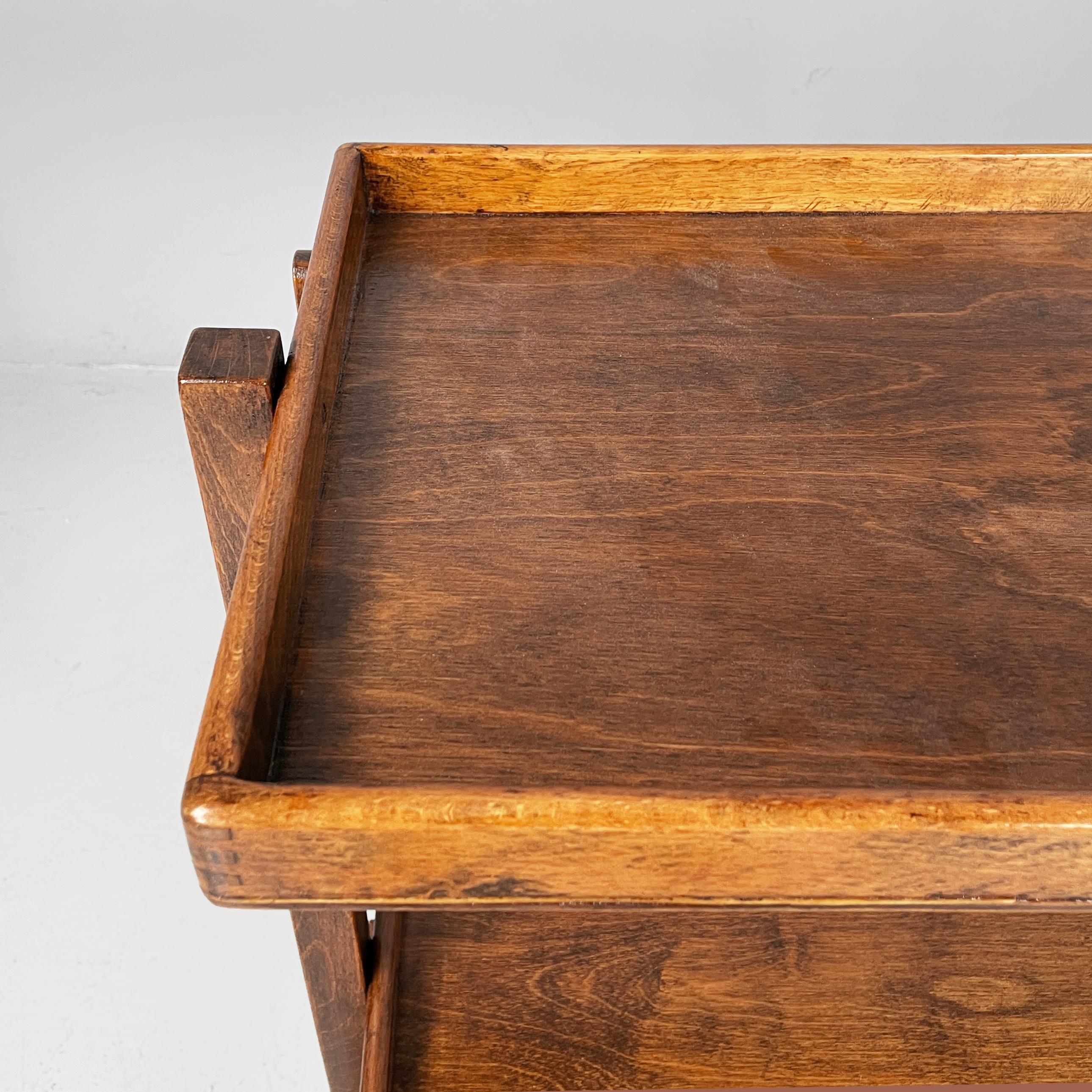 Italienischer Art-Deco-Klappwagen mit 2 Regalen aus Holz, 1930er Jahre im Angebot 4