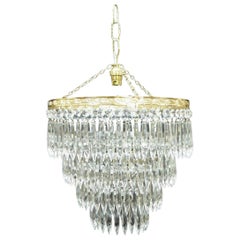 Antique Italian Art Deco Four-Tier Crystal Glass Chandelier