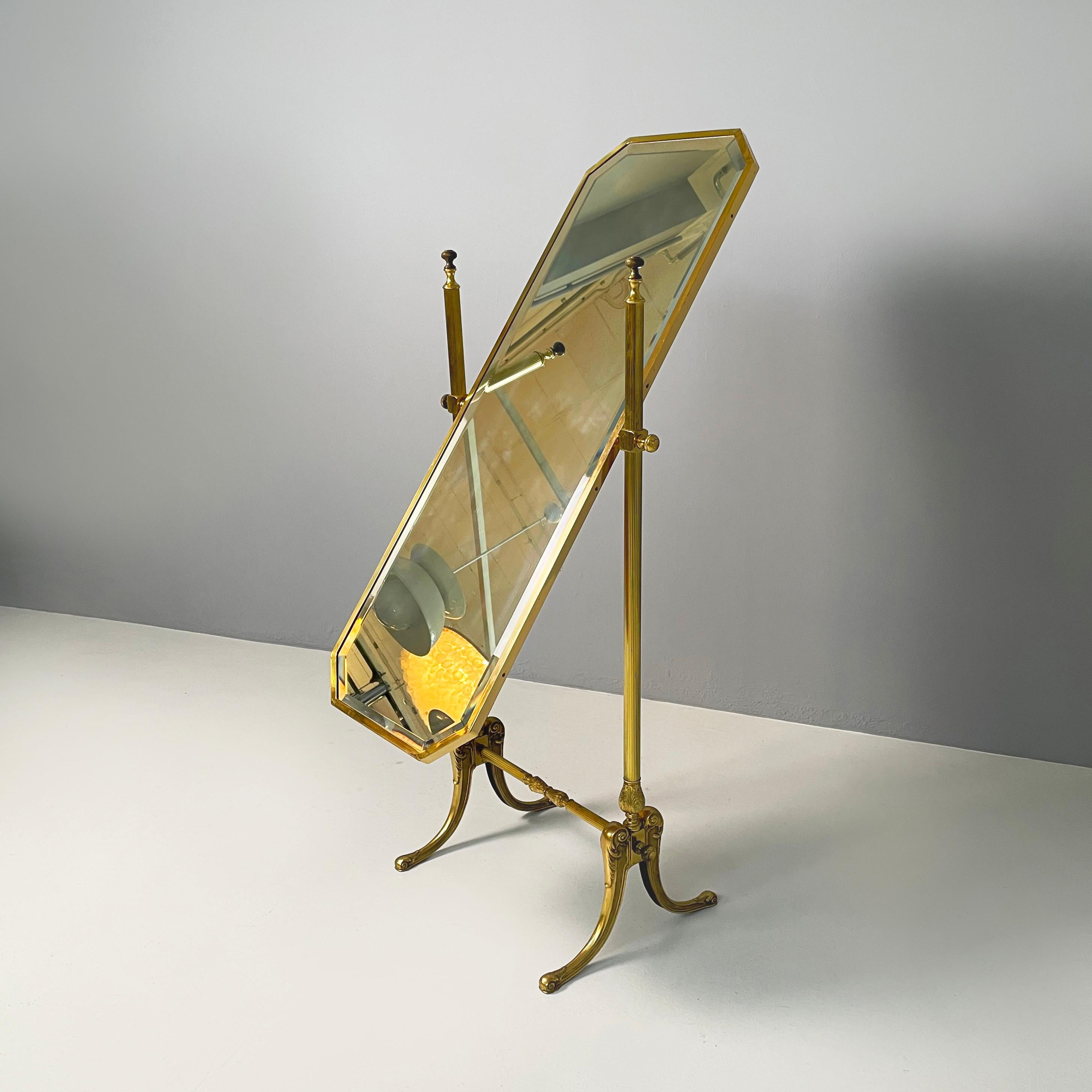 Italian Miroir de sol inclinable autoportant art déco italien en basse années 1940 en vente