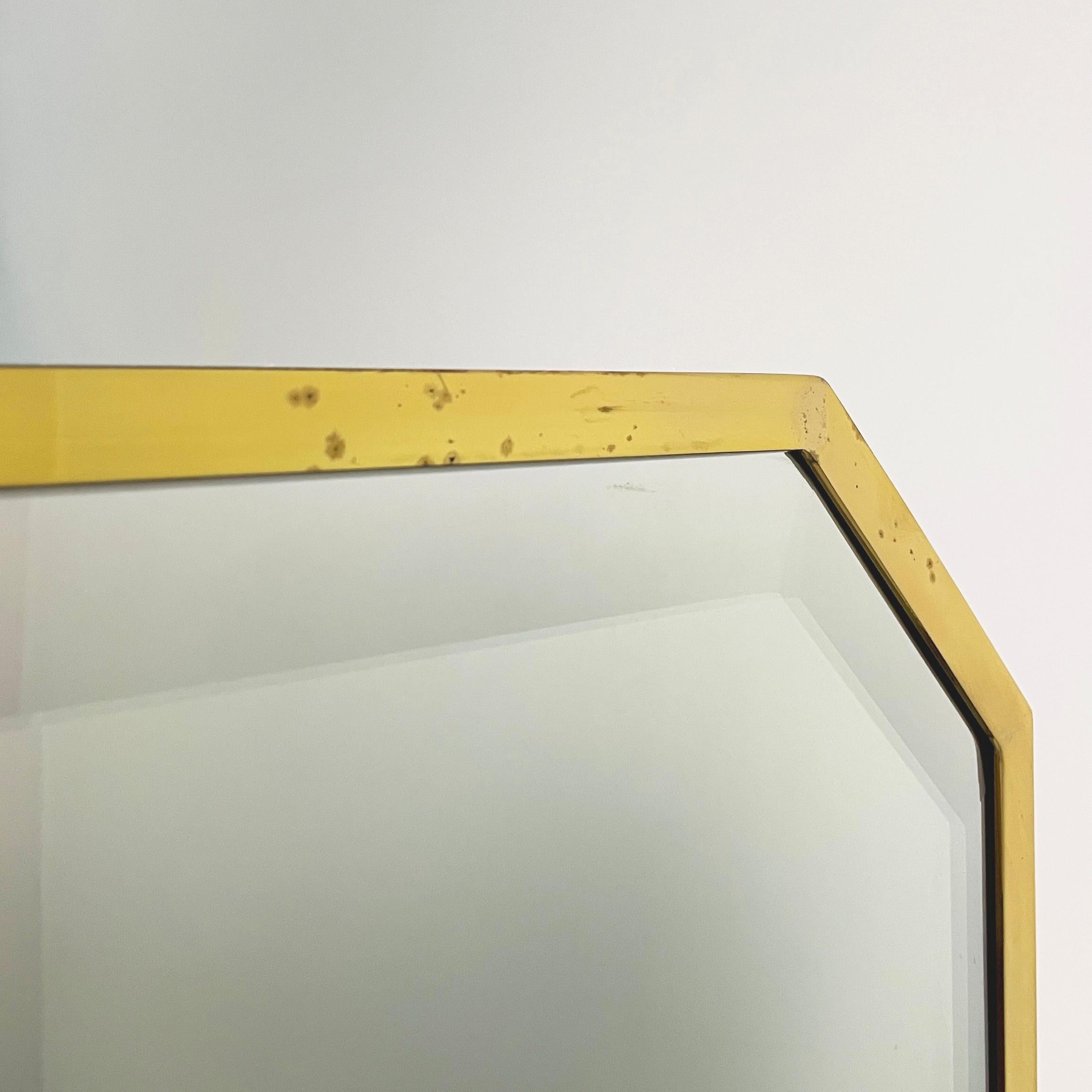Italian art deco Full-length, self-supporting tilting floor mirror in bass 1940s For Sale 2