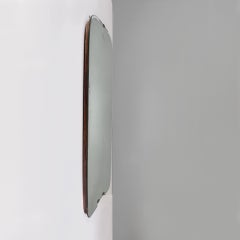 Italian Art Deco full-length wall mirror with brass and glass details, 1940s