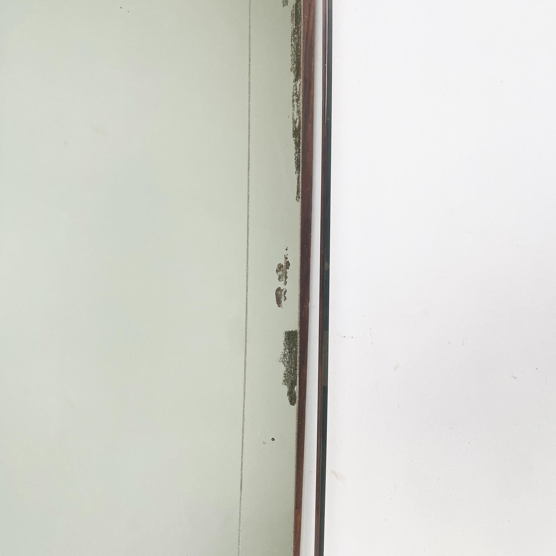 Italian Art Deco full-length wall mirror with brass and glass details, 1940s For Sale 3