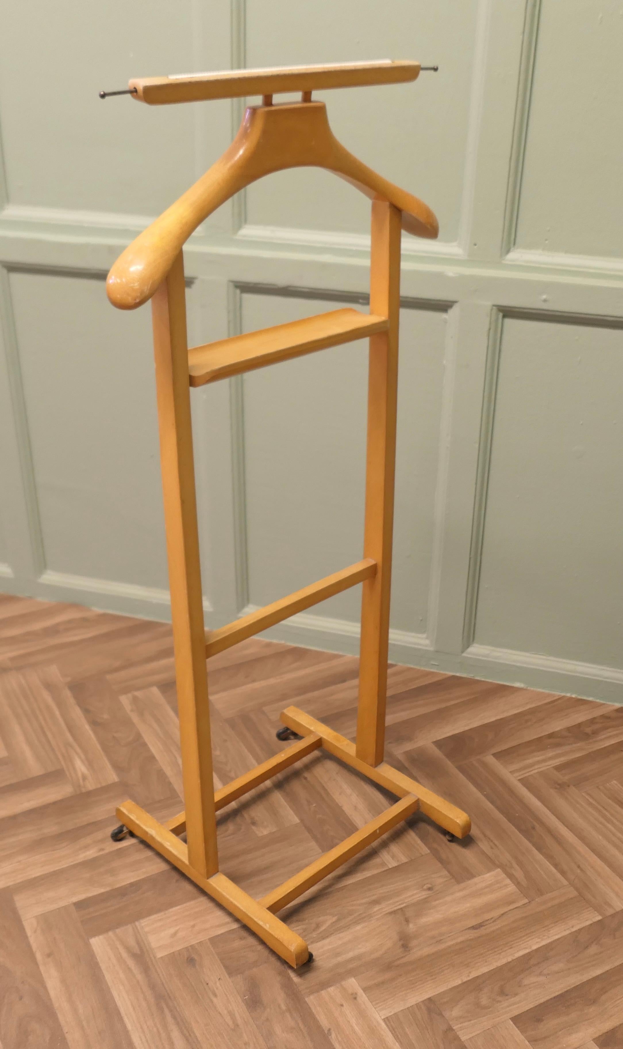 Beech Italian Art Deco Gentleman’s Floor Standing Valet or Suit Hanger For Sale