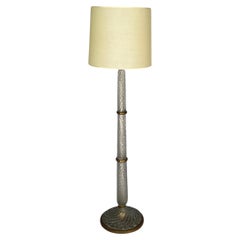 Lampada da terra italiana Art Deco in vetro e ottone di Carlo Scarpa per Venini, anni '30