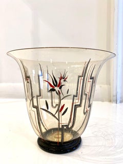 Italian Art Deco glass and enamel  vase by Guido Balsamo Stella.