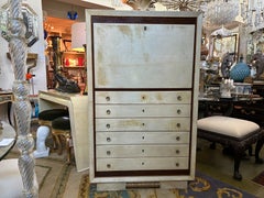 Secretario italiano Art Decó de piel de cabra