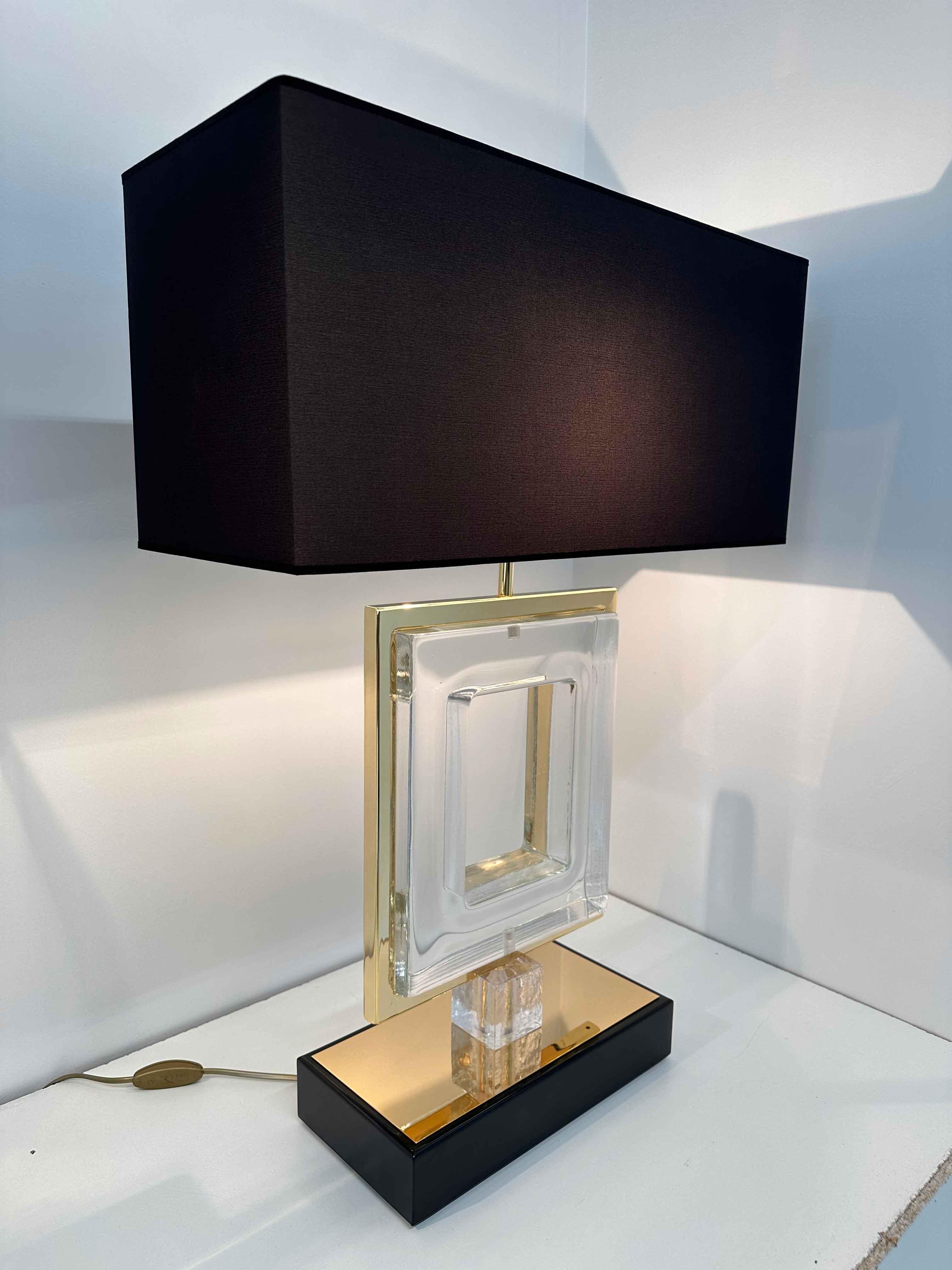 Italian Art Deco Gold and Murano Glass Pair of Lamps For Sale 9