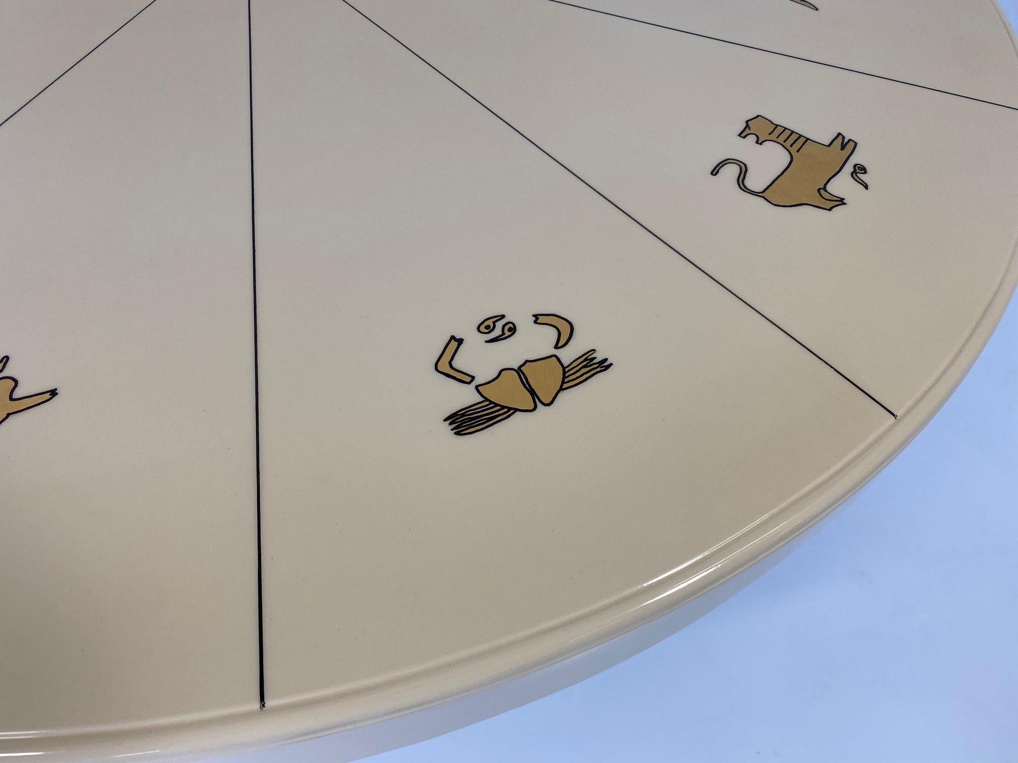 Italian Art Deco Gold Leaf Zodiac Signs Table in the Style of Gio Ponti, 1940s 1