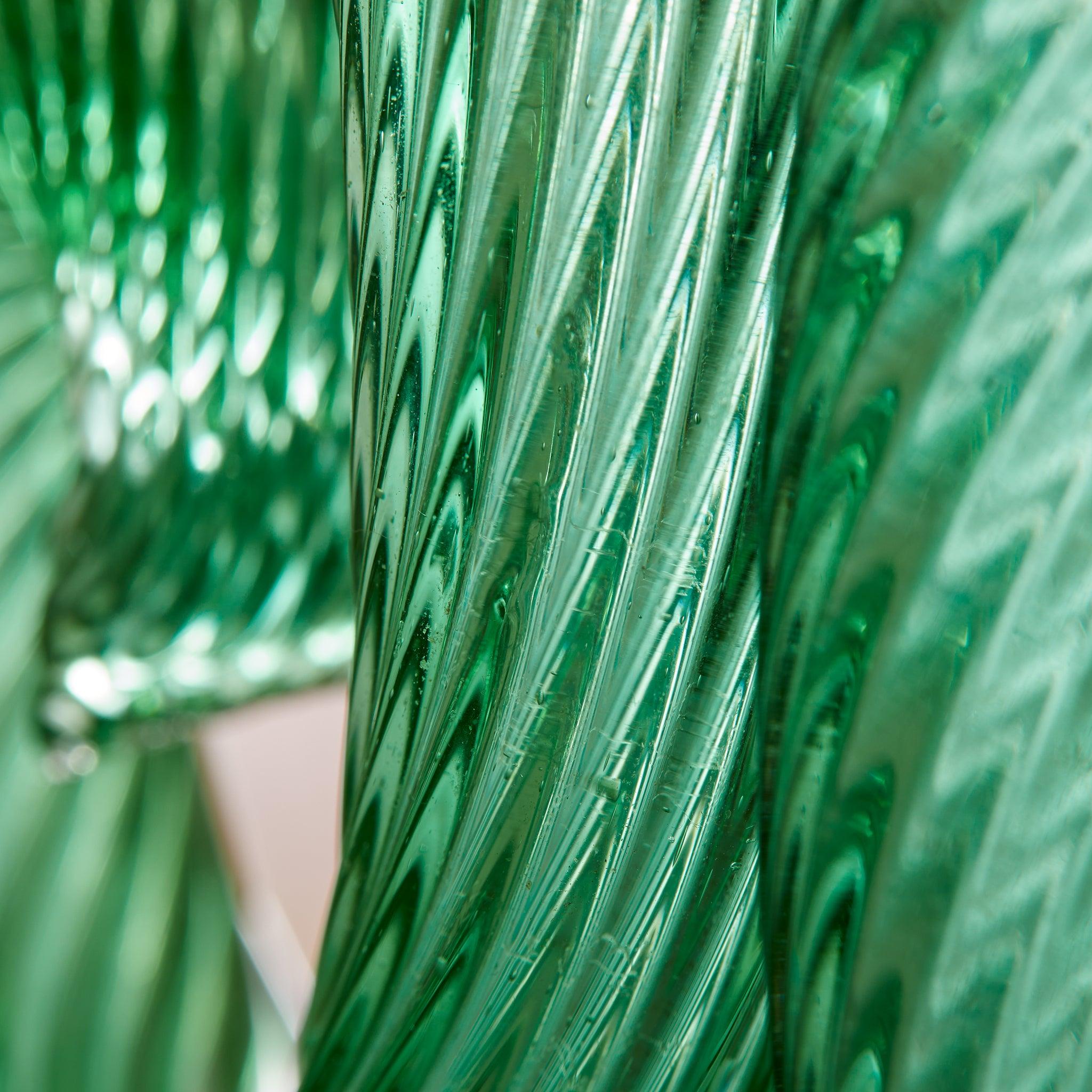 Colgante italiano Art Déco de cristal de Murano verde atribuido a Barovier & Toso, años 30 en venta 3