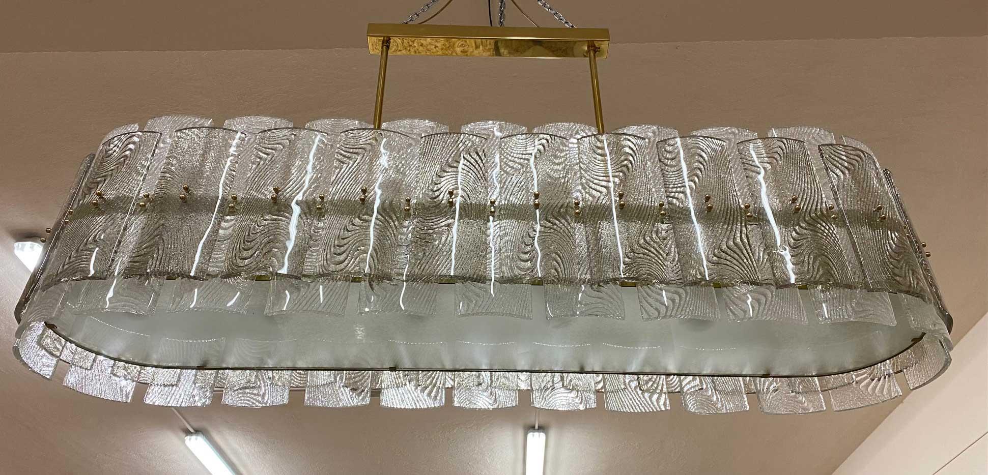 Italian Art Deco Grey and Transparent Murano Glass Chandelier In Good Condition For Sale In Meda, MB